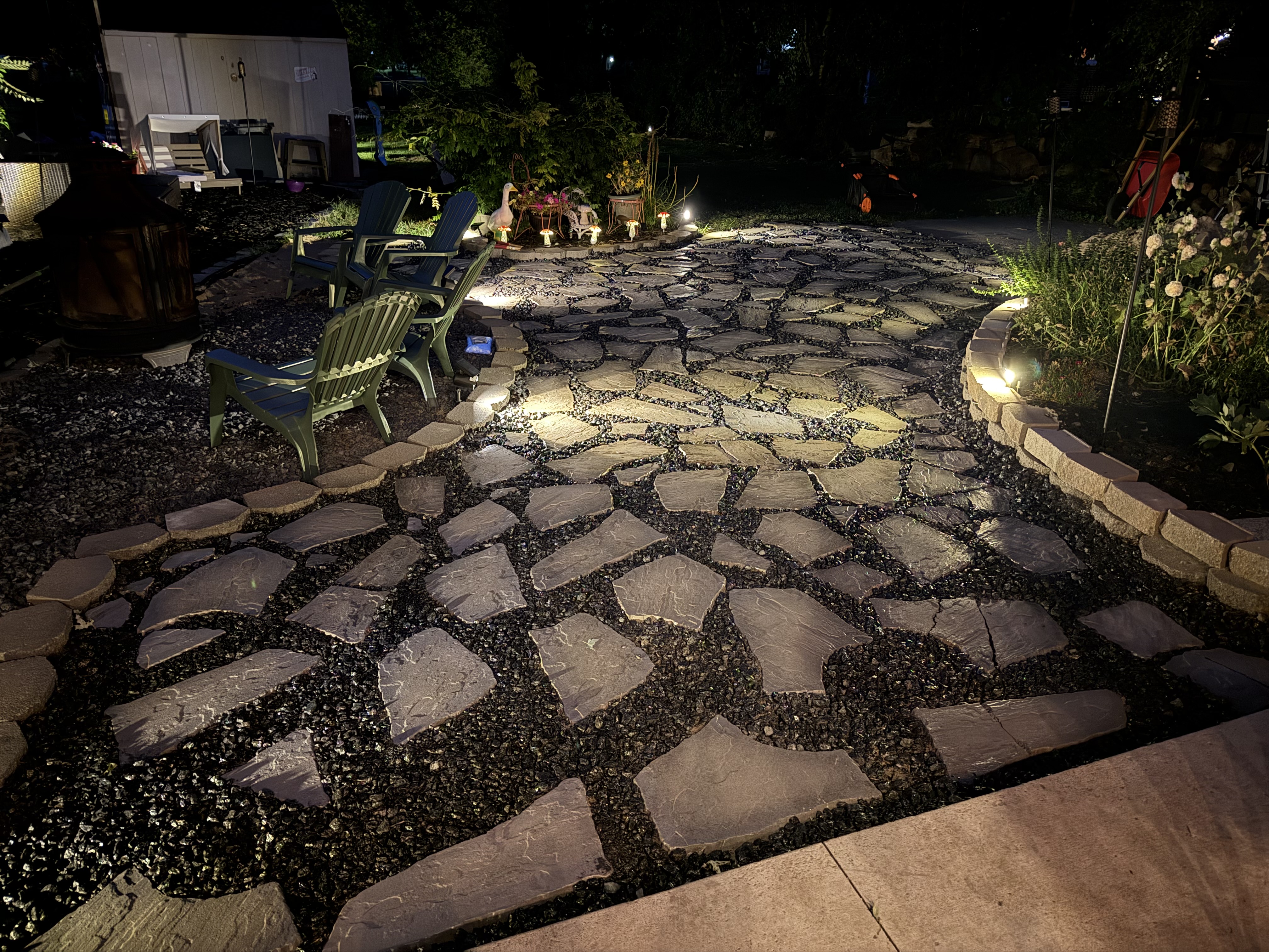 Stone Patio & Landscape Lighting